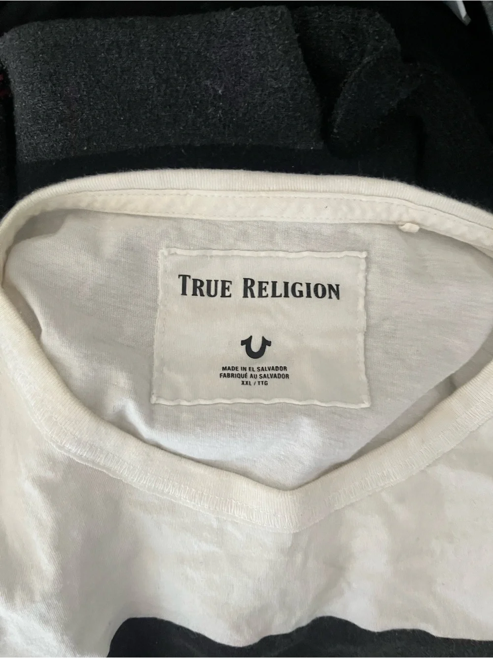 True Religion Shirt Mens XXL White Tow Away Sign TR Graffiti Graphic T Shirt